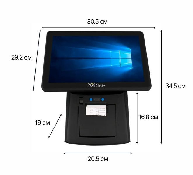 ПОС терминал моноблок POS Vector Selena 11,6&rdquo; 2-в-1 со встроенным принтером чеков. Сенсорный POS-терминал на Windows 8/128 ГБ PS-099W фото